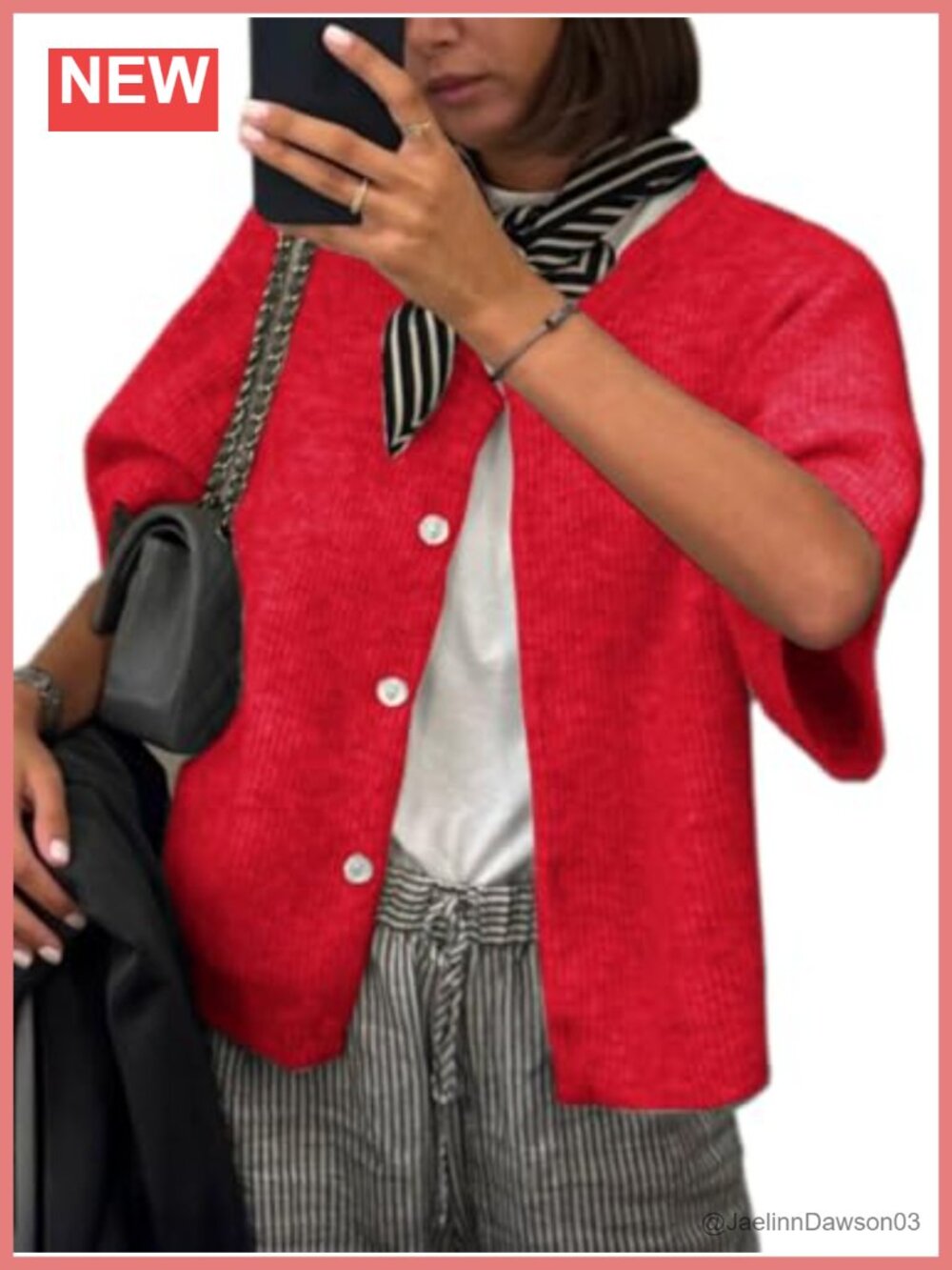 Women Knit Crop Cardigan Short Sleeve Button Down Sweater